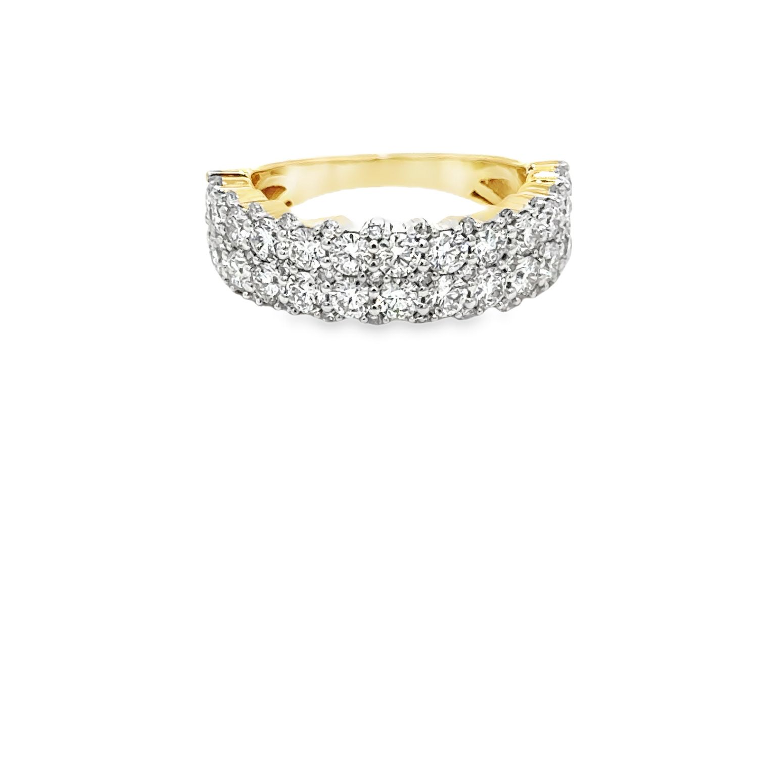 10k YG 2.00ctw Lab Diamond Double Row Band, Color: Yellow Gold