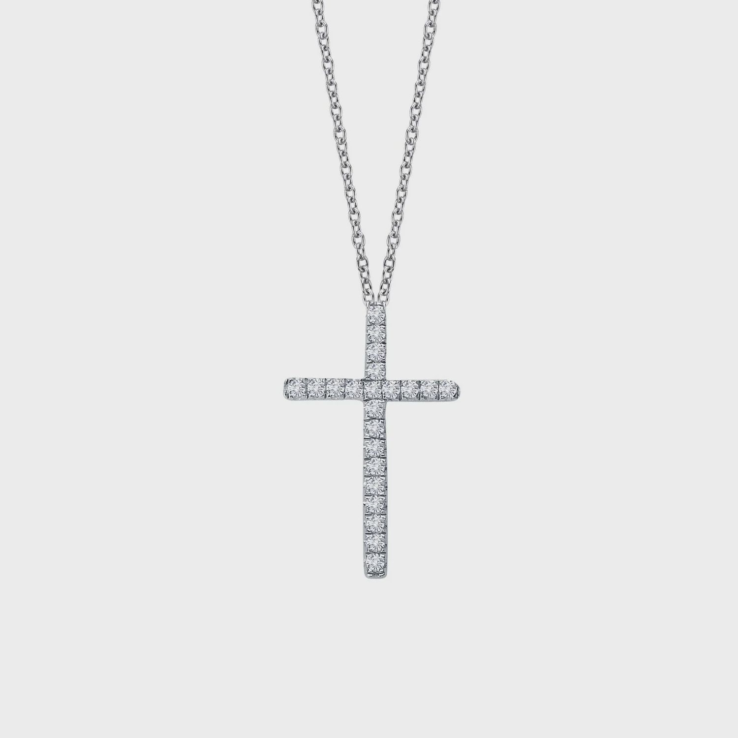 Sterling Silver 0.22ctw Cross Necklace