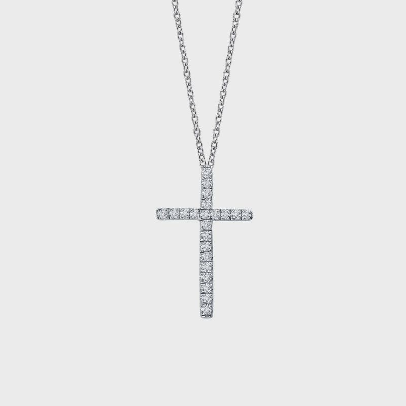 Sterling Silver 0.22ctw Cross Necklace