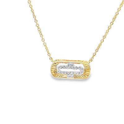 14k 0.03ctw Diamond Geometric Bright Cut Necklace 14k 0.03ctw Diamond Geometric Bright Cut Necklace