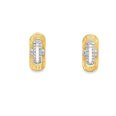 14k YG 0.07ctw Diamond Geometric Bright Cut Earrings 14k YG 0.07ctw Diamond Geometric Bright Cut Earrings