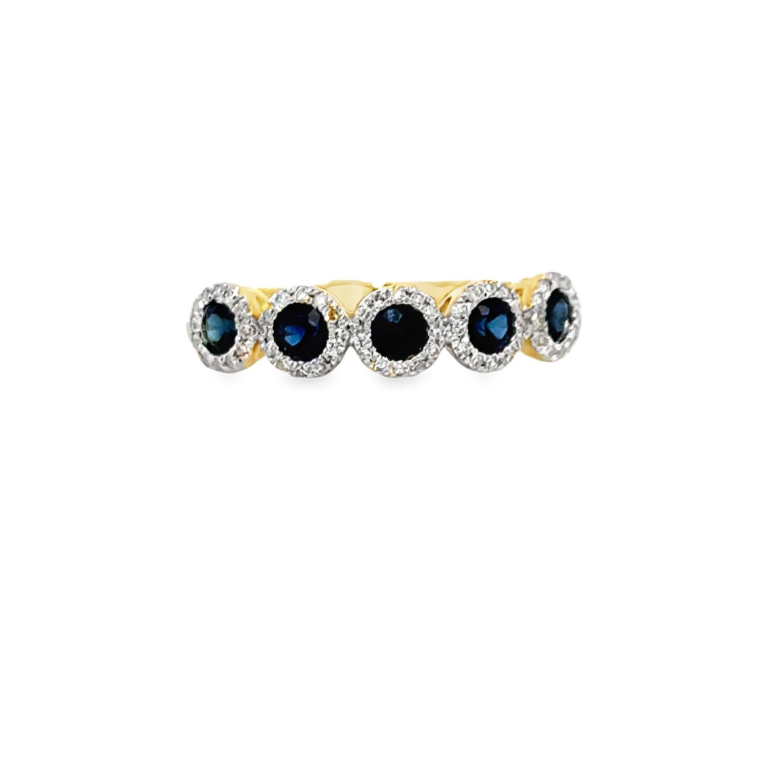 14k YG 0.15ctw Diamond & Sapphire Ring