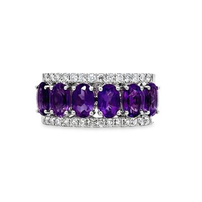 14k WG 0.43ctw Diamond 2.50ctw Amethyst Ring 14k WG 0.43ctw Diamond 2.50ctw Amethyst Ring
