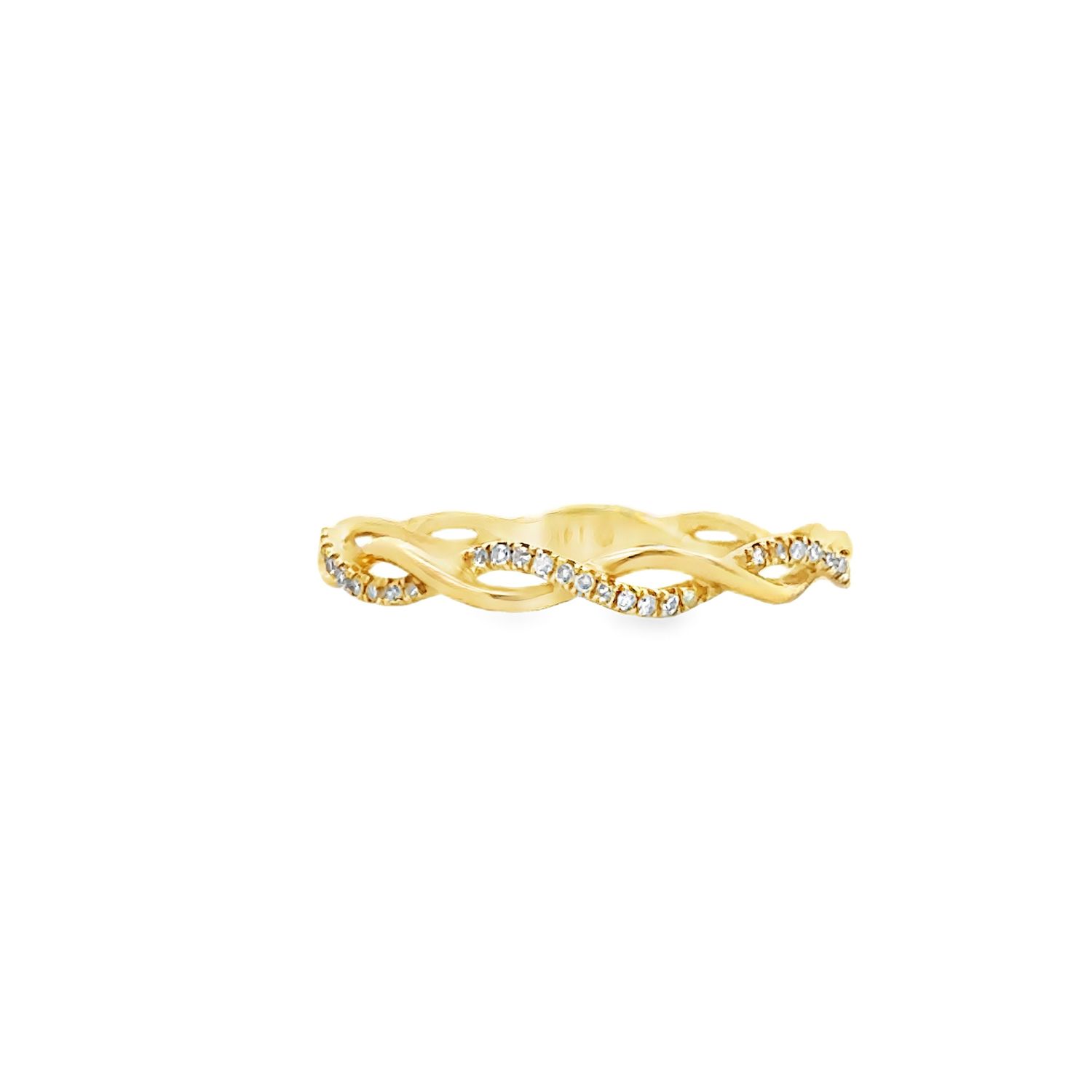 14k YG 0.10ctw Diamond Golden Twist Band