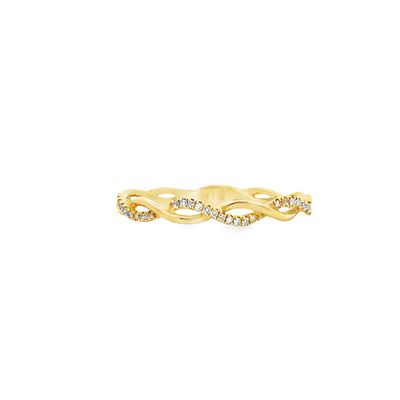 14k YG 0.10ctw Diamond Golden Twist Band