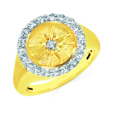 14k YG 0.50ctw Diamond Golden Halo Ring