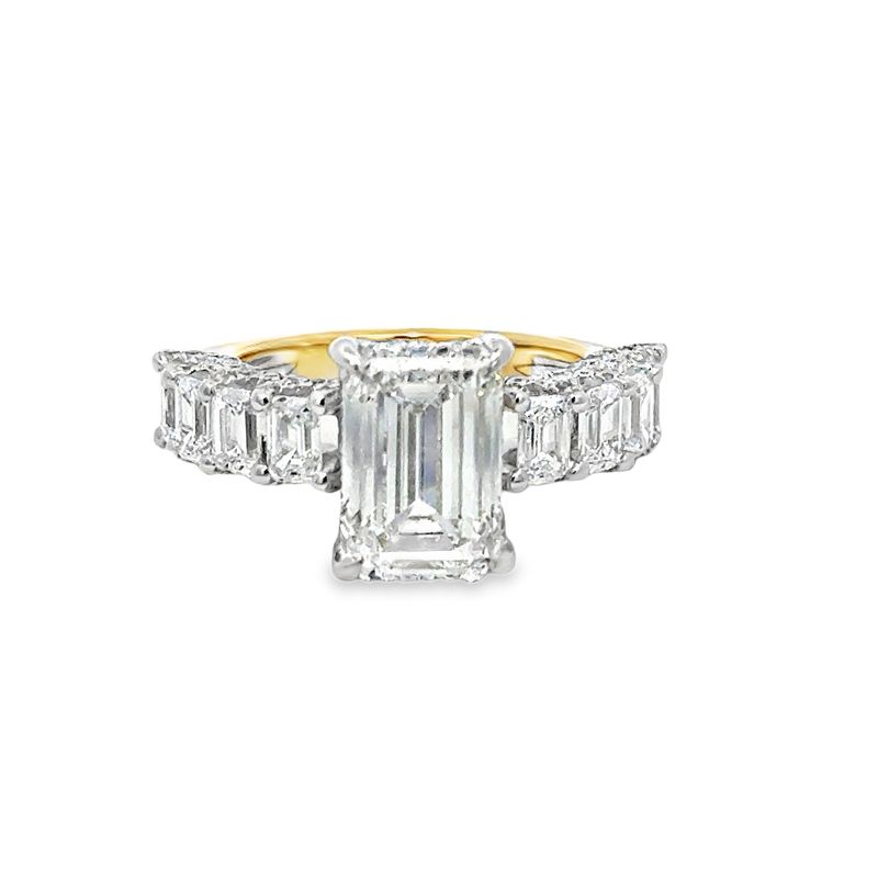 14k YG 6.30ctw Lab Diamond Emerald Cut Enagement Ring 14k YG 6.30ctw Lab Diamond Emerald Cut Enagement Ring