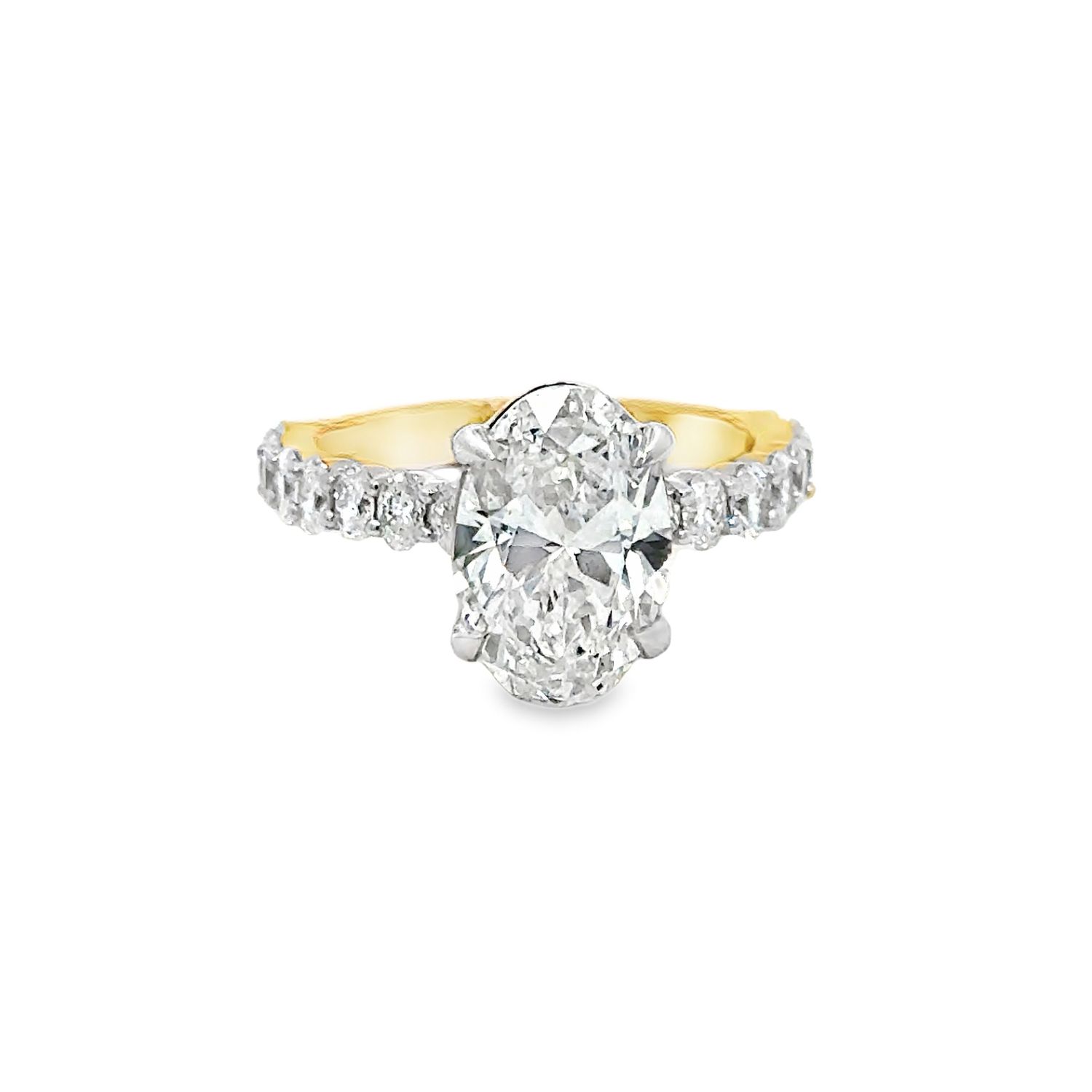 14k YG 4.00ctw Oval Lab Diamond Engagement Ring 14k YG 4.00ctw Oval Lab Diamond Engagement Ring