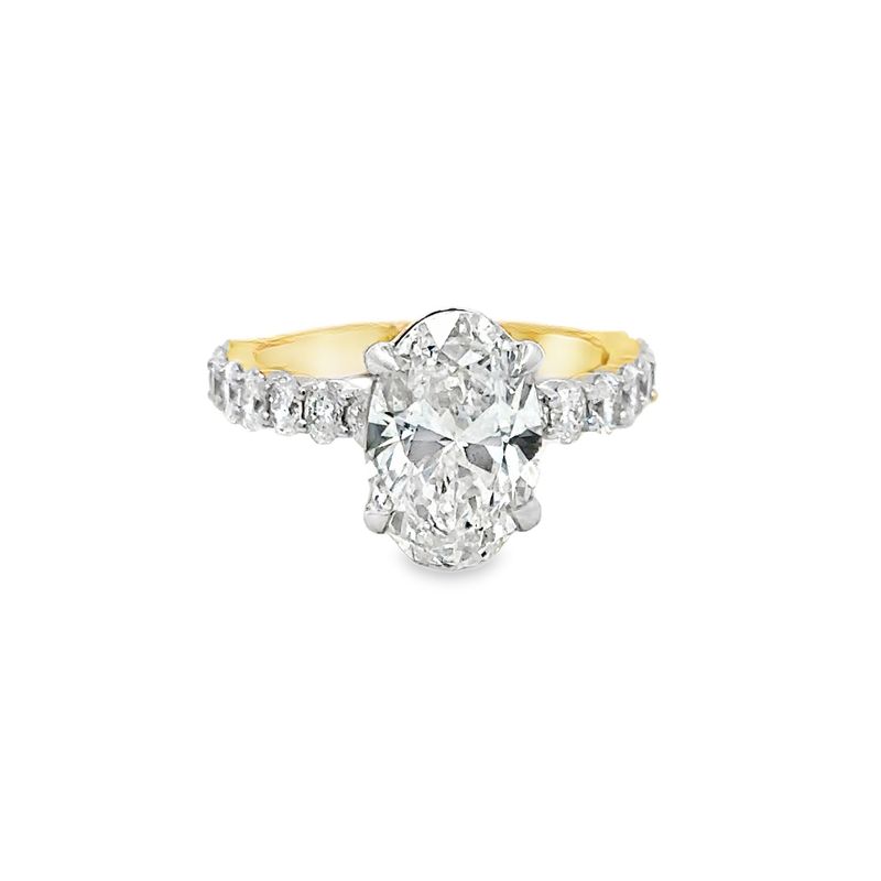 14k YG 4.00ctw Oval Lab Diamond Engagement Ring 14k YG 4.00ctw Oval Lab Diamond Engagement Ring