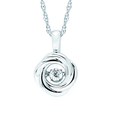 SS 0.07ct Shimmering Diamonds® Knot Pendant Necklace