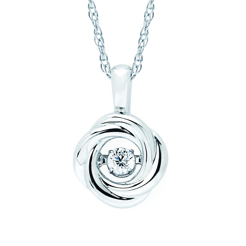 SS 0.07ct Shimmering Diamonds® Knot Pendant Necklace