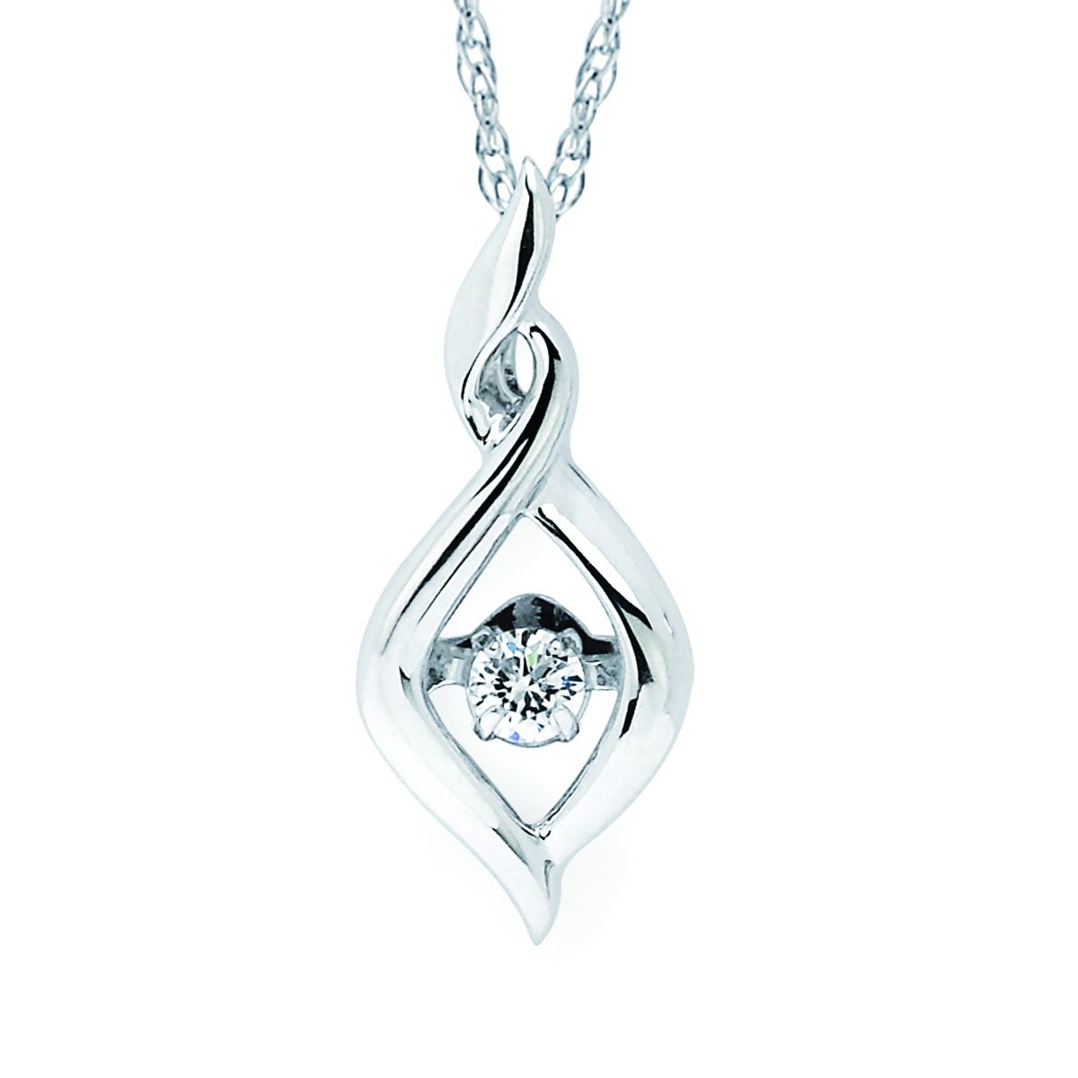 SS 0.08 Shimmering Diamonds® Twisted Tear Drop Pendant Necklace