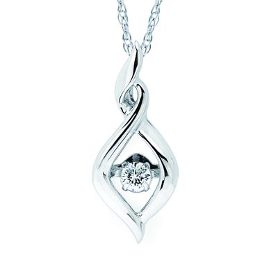 SS 0.08 Shimmering Diamonds® Twisted Tear Drop Pendant Necklace