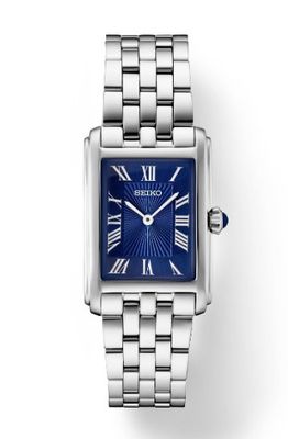 Seiko Essentials Quarts Blue Dial Rectangular Case Watch Seiko Essentials Quarts Blue Dial Rectangular Case Watch
