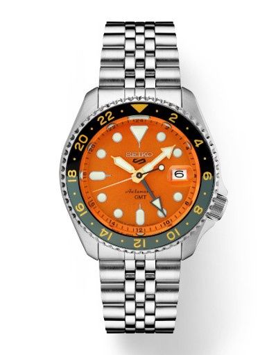 Seiko 5 Sports SKX Sports Style GMT Series Orange Dial Men's Watch