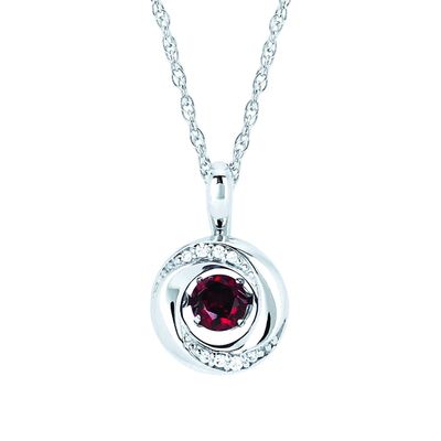 SS Love Knot Shimmering Diamonds® Birthstone Pendant with Chain