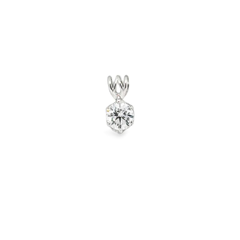 14k WG 0.50 Lab Diamond Solitaire Pendant