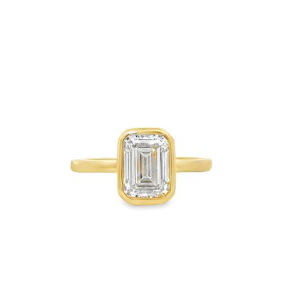 14k YG 2.00ct Emerald Cut Size 6.5 Lab Grown Solitaire Engagement Ring 14k YG 2.00ct Emerald Cut Size 6.5 Lab Grown Solitaire Engagement Ring