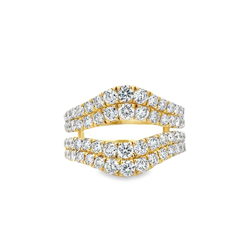 14k YG 2.00cts Lab Diamond Wrap Ring Sz 6.5
