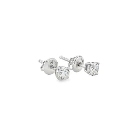 14k WG 0.50ctw Round Lab Diamond Studs