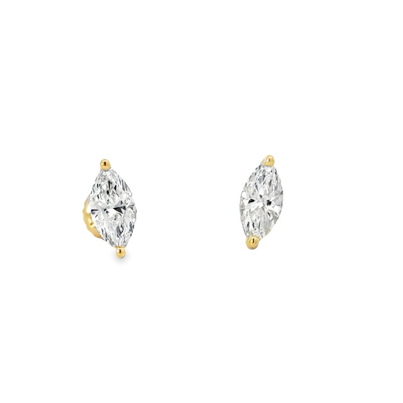 14k YG 1.00ctw Maruise Lab Diamond Studs