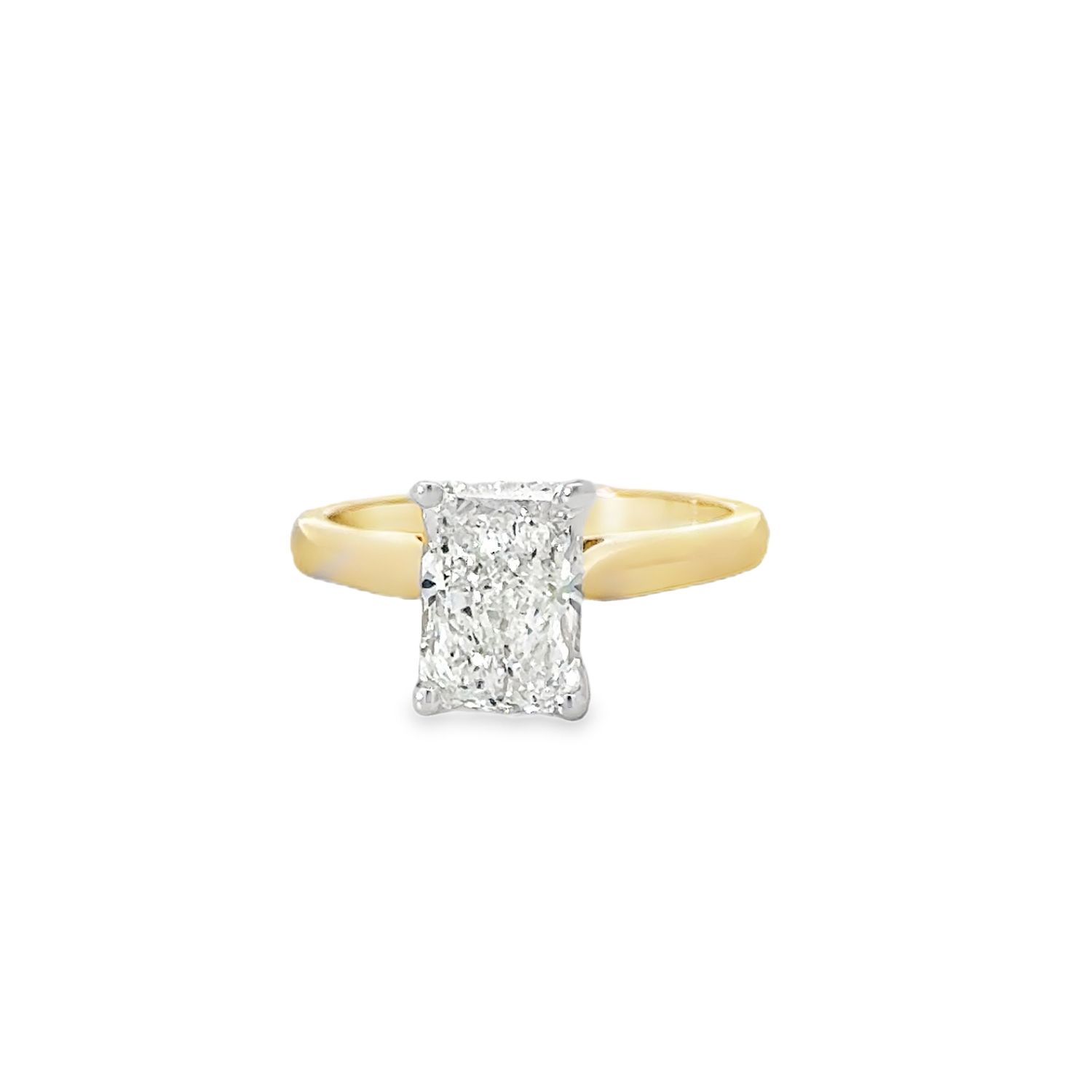 14k YG 2.00ct Radiant Lab Solitaire Diamond