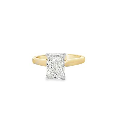14k YG 2.00ct Radiant Lab Solitaire Diamond