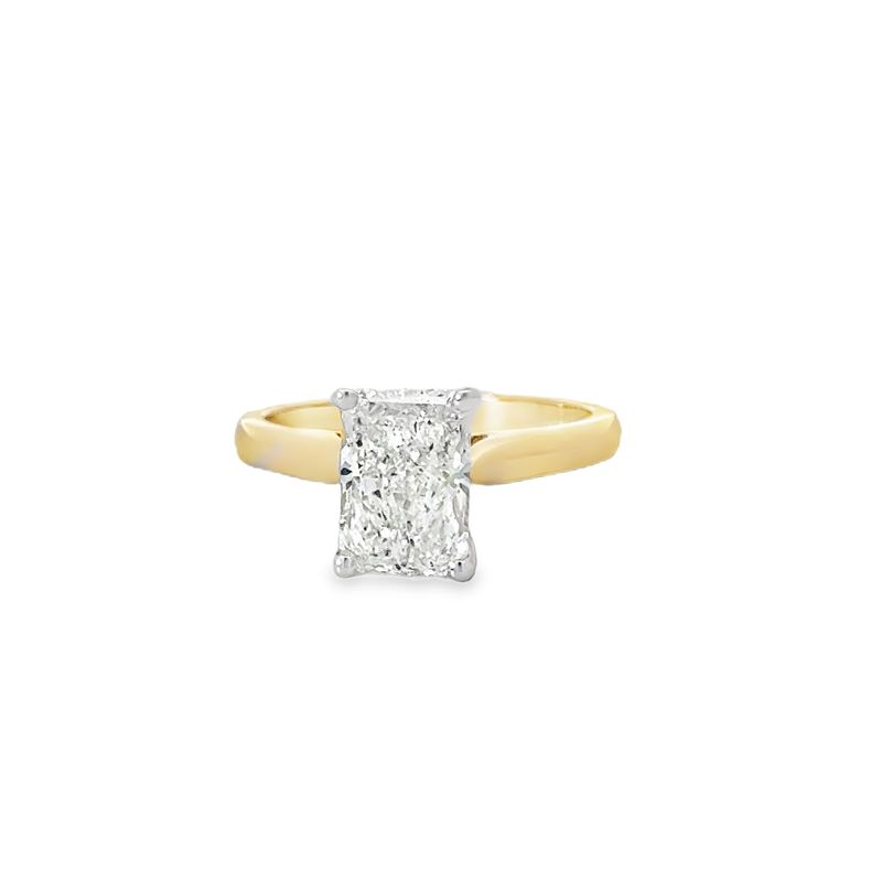 14k YG 2.00ct Radiant Lab Solitaire Diamond