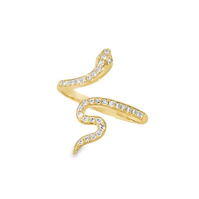 10k YG 0.25ctw Lab Snake Bypass Fashion Ring