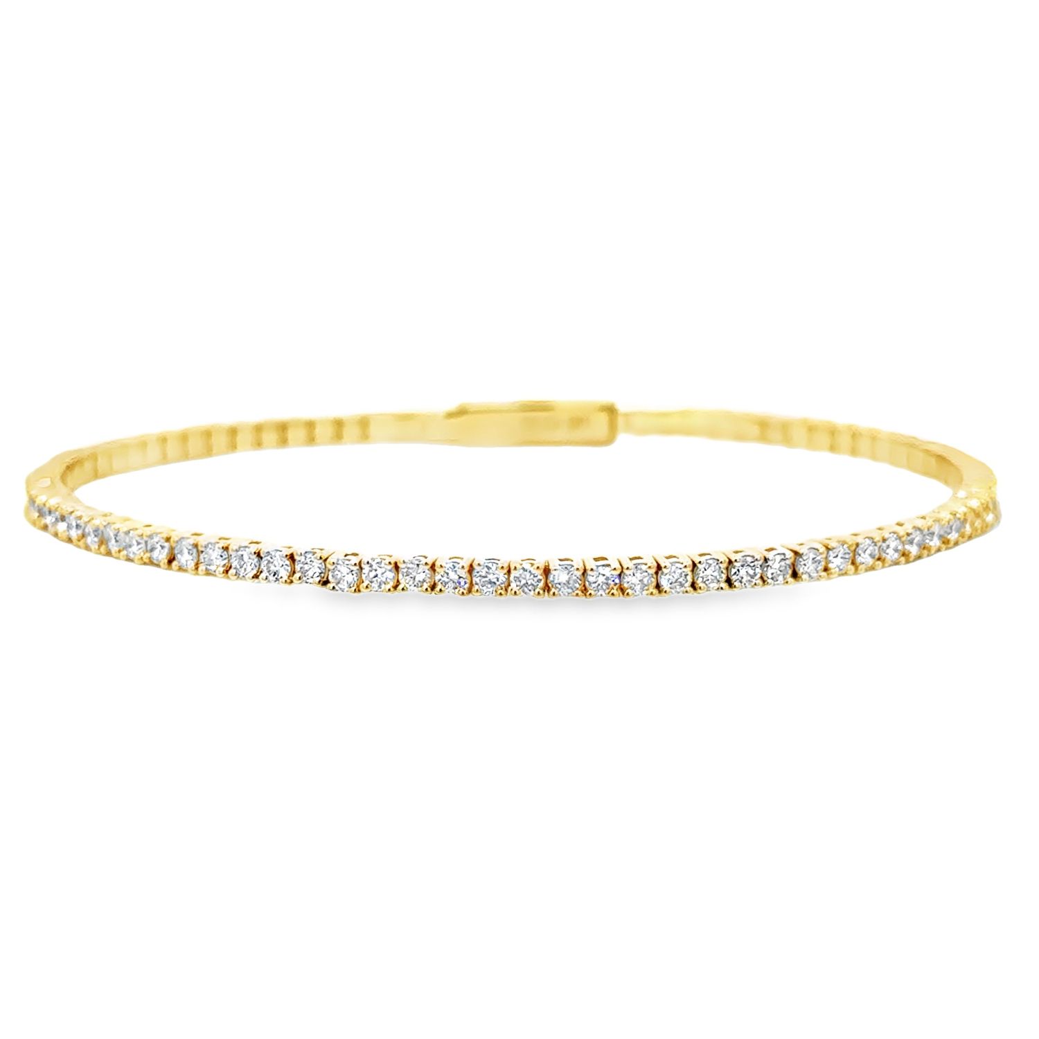 10k 2.00ctw Lab Diamond Flex Bangle, Color: Yellow Gold
