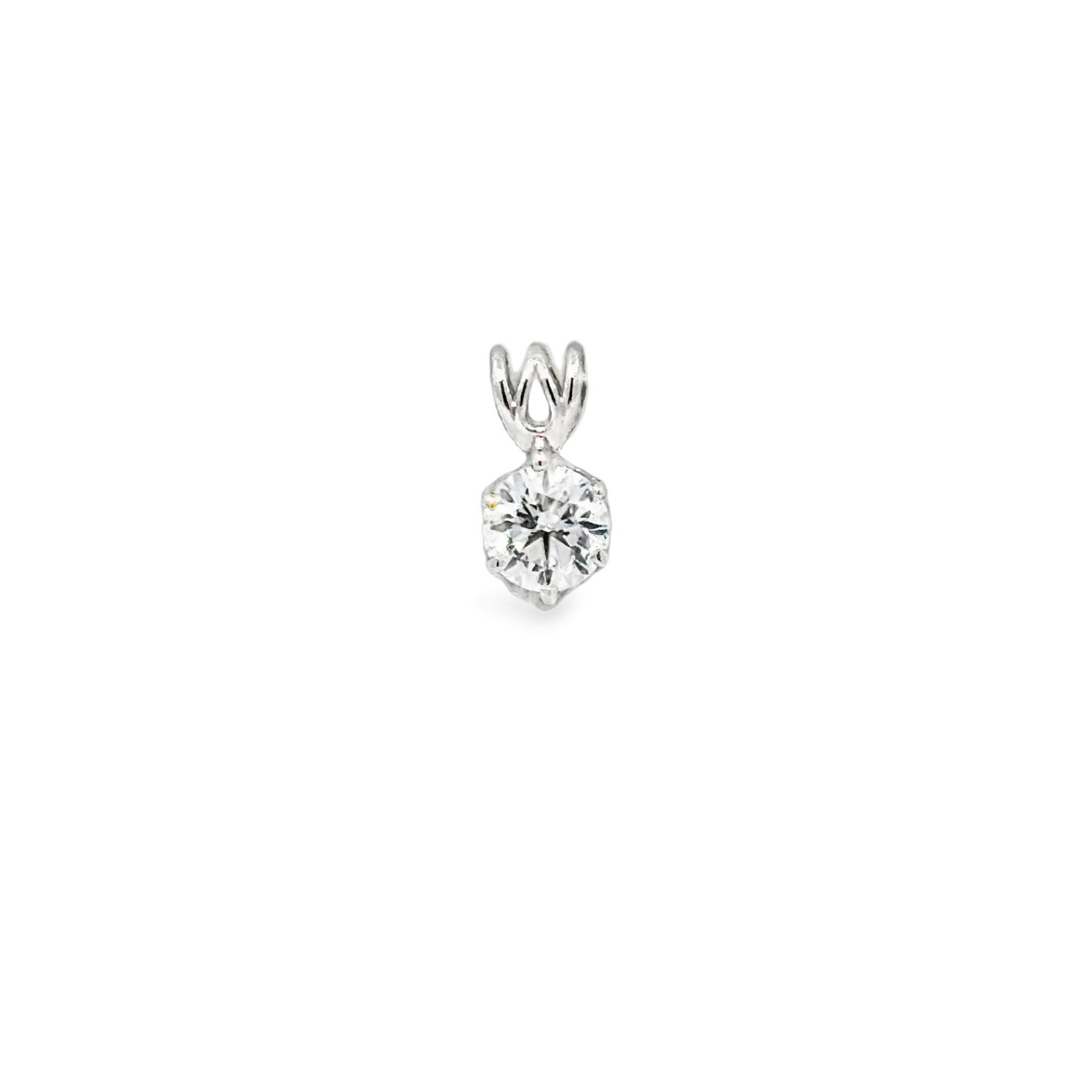 14k 0.50 Lab Diamond Solitaire Pendant, Color: 14k White Gold