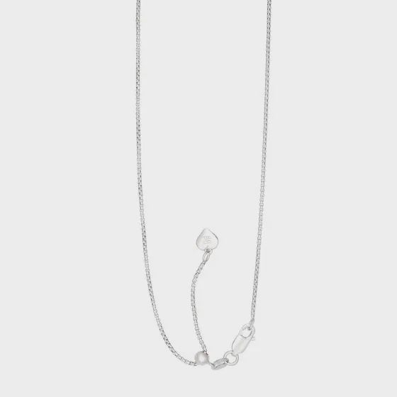 .925 Silver 22" 1.2mm Adjustable Round Box Chain