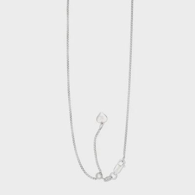 .925 Silver 22" 1.2mm Adjustable Round Box Chain
