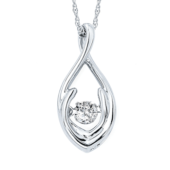 SS 1/10ctw Shimmering Diamonds® Tear Drop Pendant