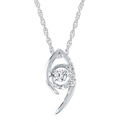 SS 1/10ctw Shimmering Diamonds® Pendant 18" Chain