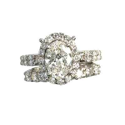 14K WG 4.00ctw Lab-Grown Diamond Bridal Set