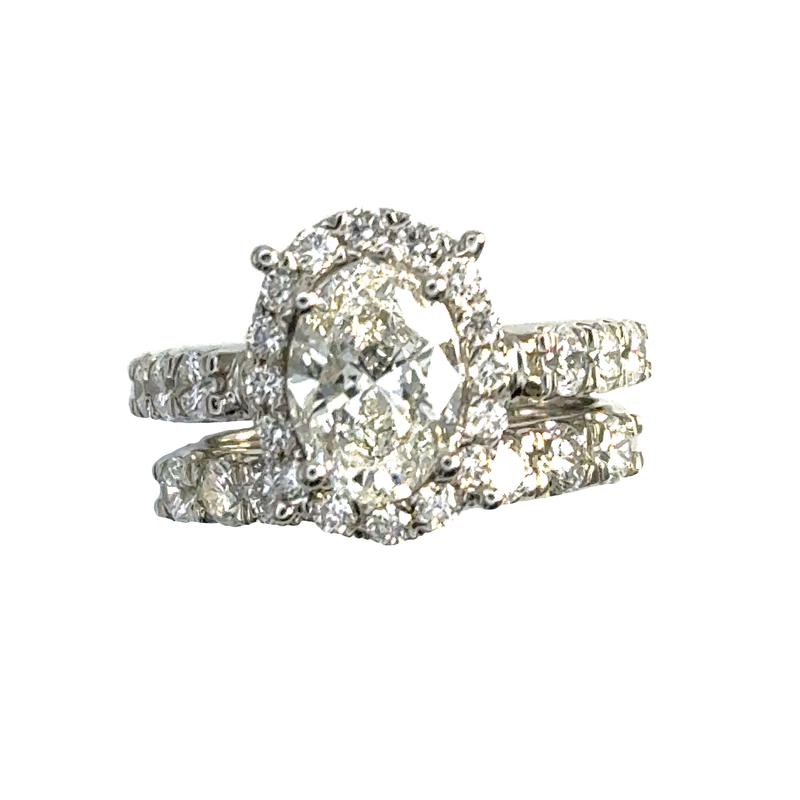 14K WG 4.00ctw Lab-Grown Diamond Bridal Set