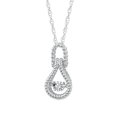 SS Love Knot Pendant & 18" Chain Shimmering Diamonds®