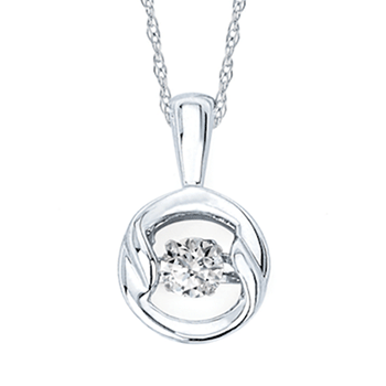 SS 0.03ctw Shimmering Diamonds Circle Necklace