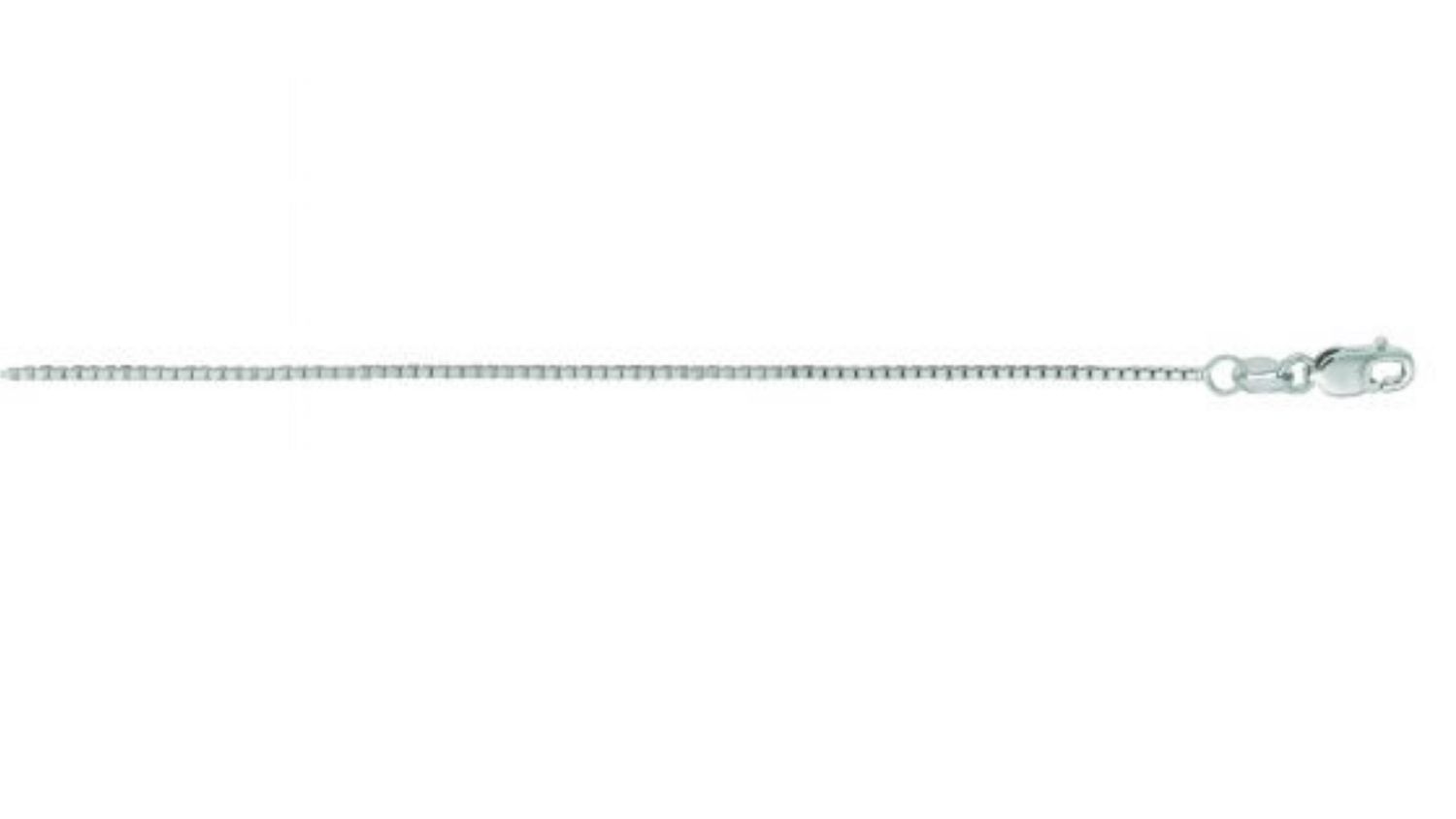14k WG .85mm Classic Box Chain, Chain Length: 18 Inch