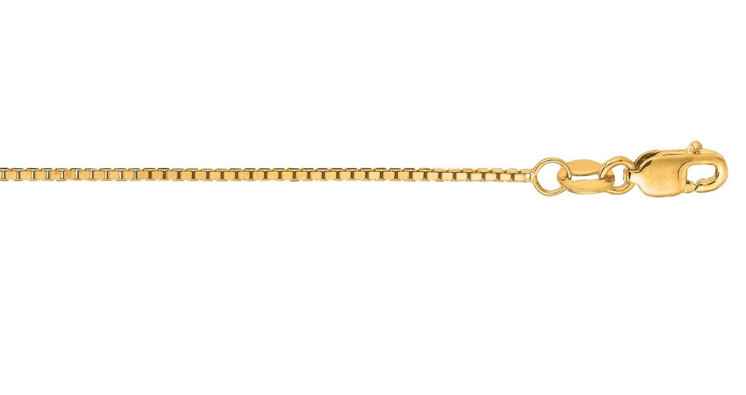 14k YG .85mm Classic Box Chain, Chain Length: 18 Inch