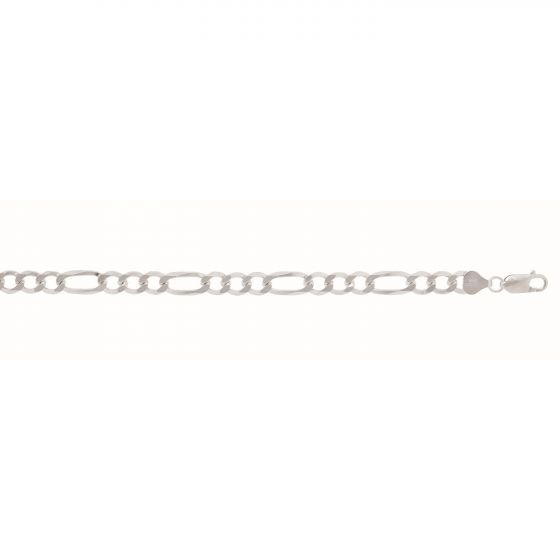 SS 7.2mm Flat Figaro Chain with Lobster Clasp, Chain Length: 22 Inches