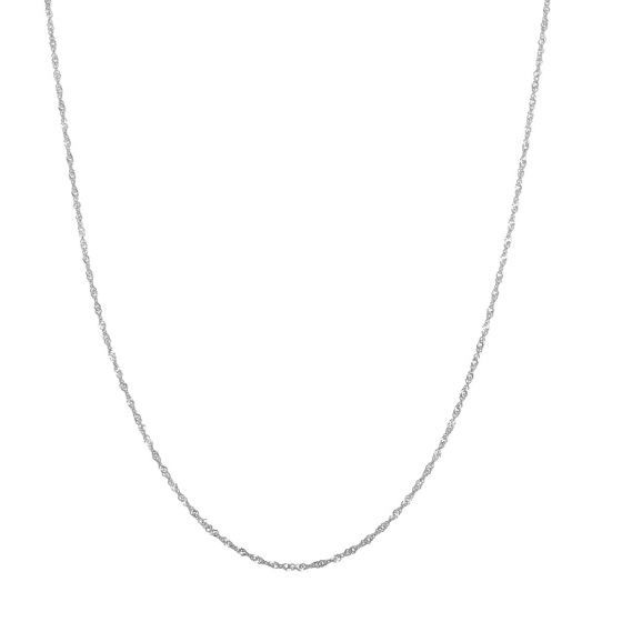 14K WG 1.3mm Singapore Chain, Chain Length: 18 Inch