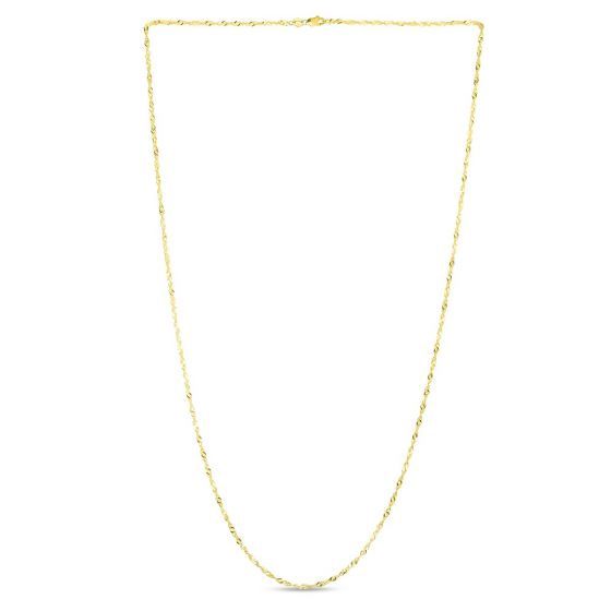 14K YG 1.3mm Singapore Chain, Chain Length: 18 Inch
