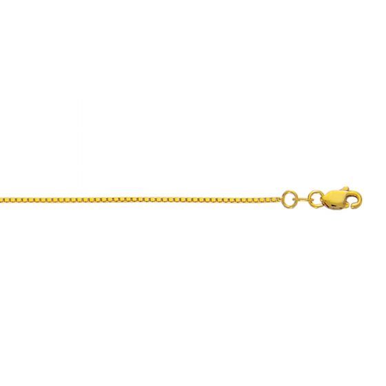 10K YG 0.94mm Box Chain with Lobster Clasp, Chain Length: 18 Inch