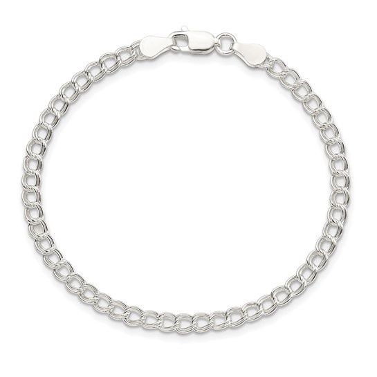 SS 3.5mm Childs Double Link Charm Bracelet, Bracelet Length: 5 Inch
