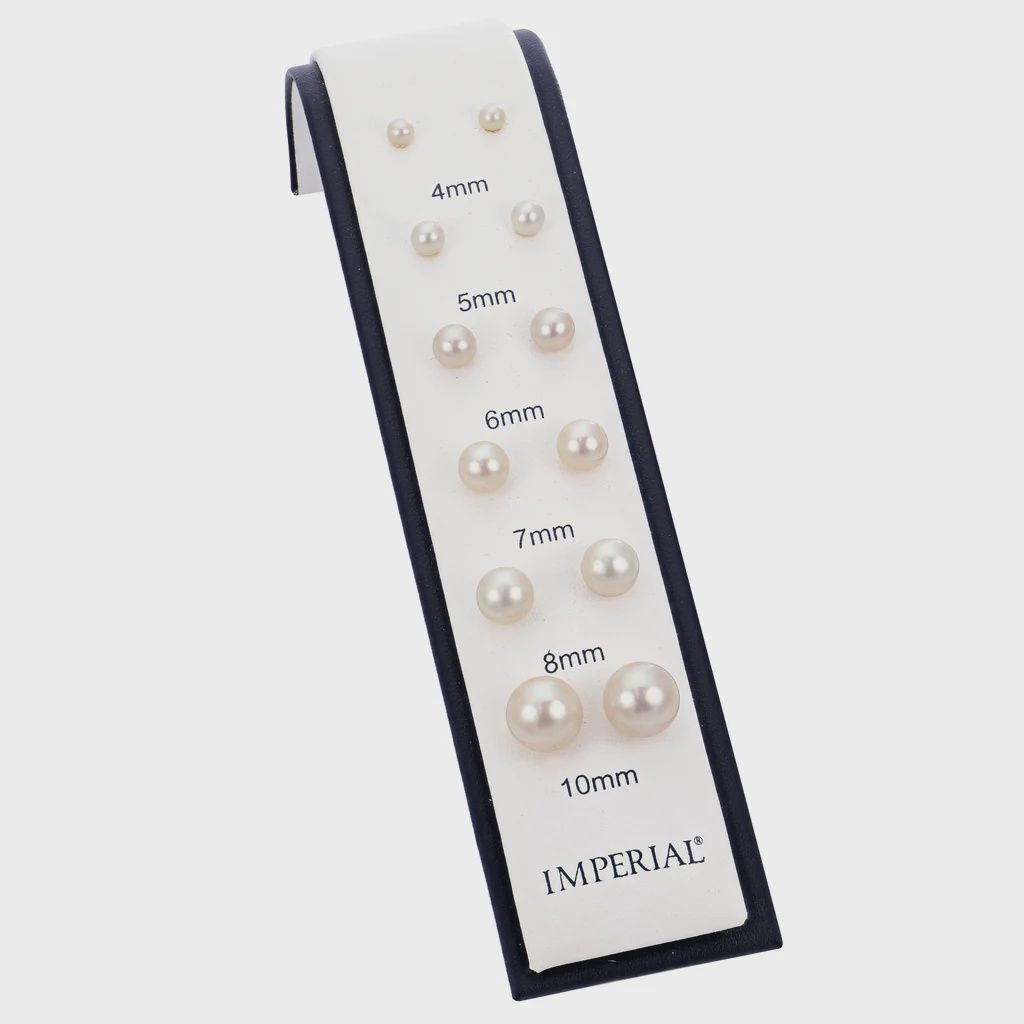14k Gold "AA" Freshwater Pearl Stud Earrings, Size: 4mm