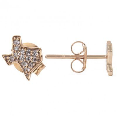 14k YG 0.08ctw Diamond Texas Earrings