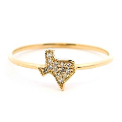 14k YG 0.04ctw Diamond Texas Ring