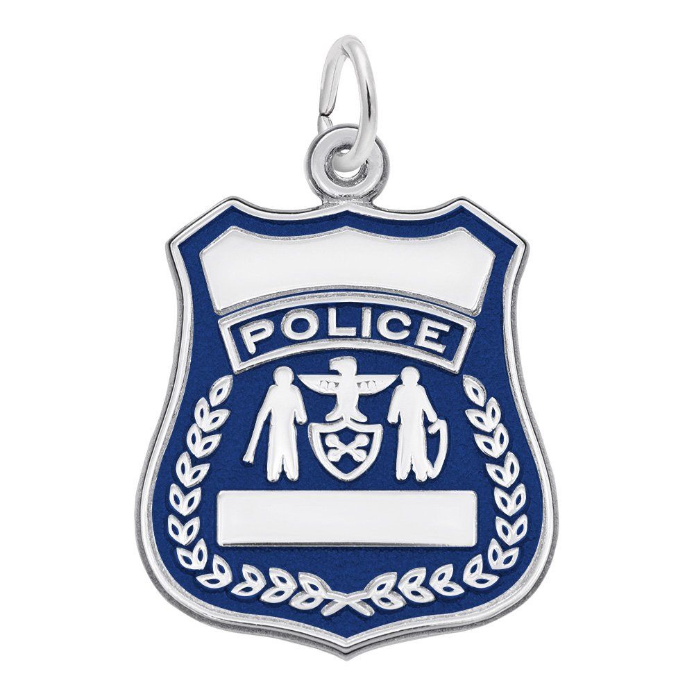 SS Painted Police Badge Charm